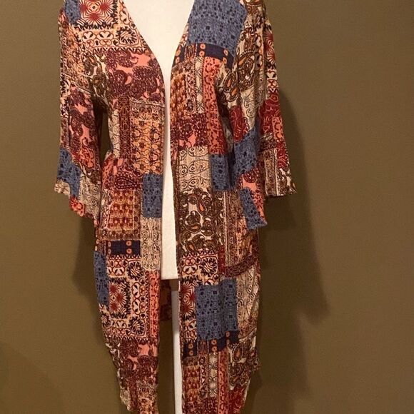 L Love Multi Pattern Cardigan Size Large - Picture 9 of 10